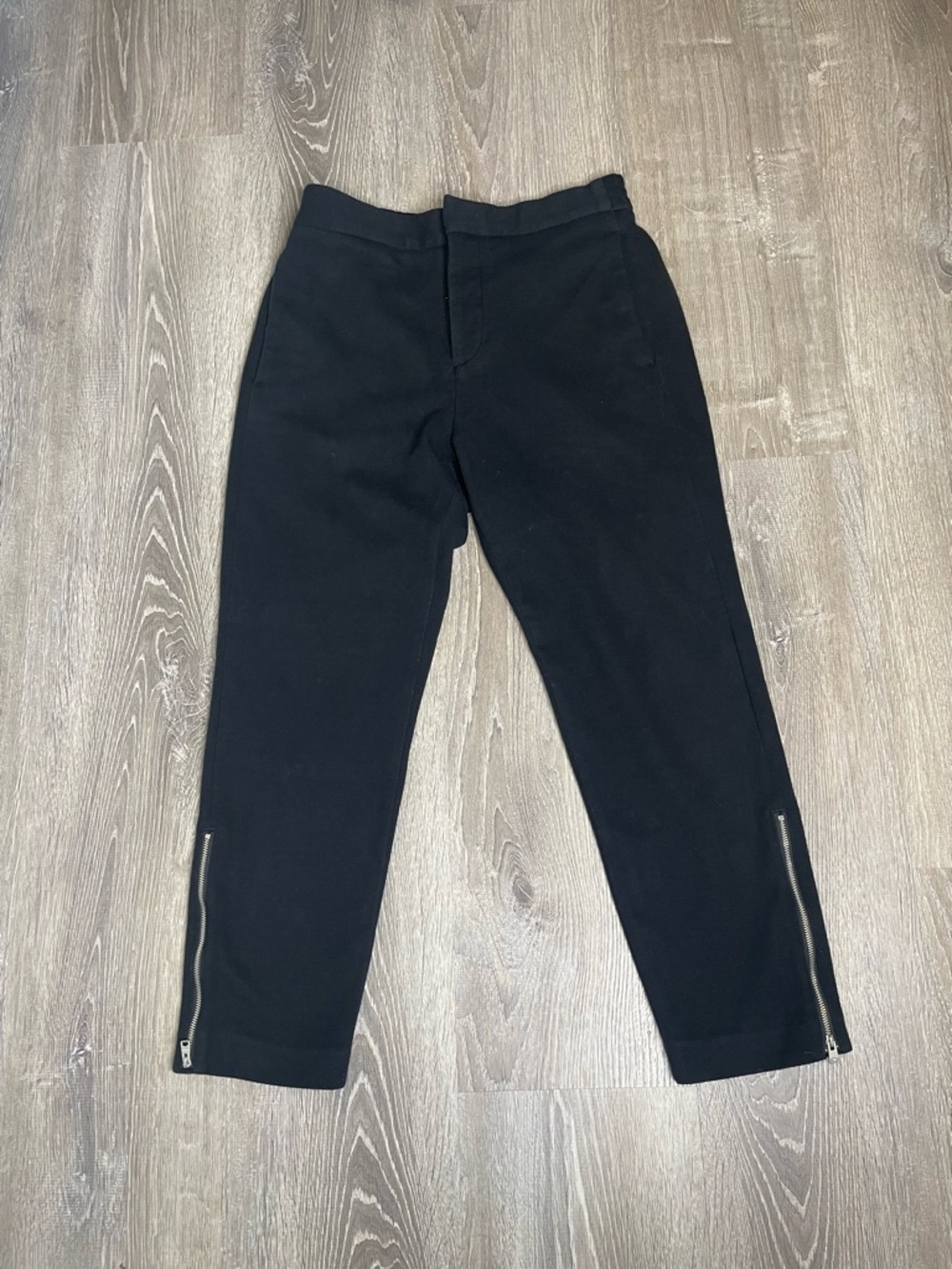 AllSaints Black Men's Zip-Hem Tapered Pants